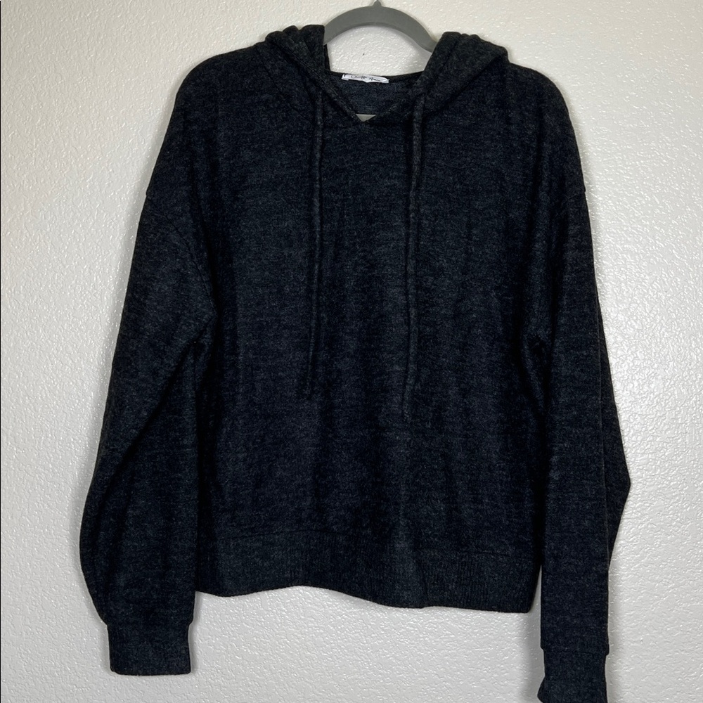 Cozy charcoal pullover hoodie, size large